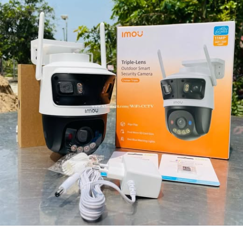 CÁMARA IP IMOU SIRENA LUZ ROJA Y AZUL 11MP CRUISER TRIPLE LENTE